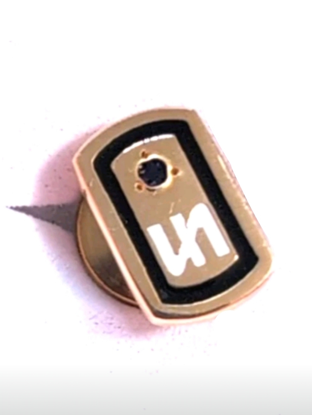 10k Gold Company Service Lapel Pin With Sapphire 0.5" Tall 1.4g Marked VGC
